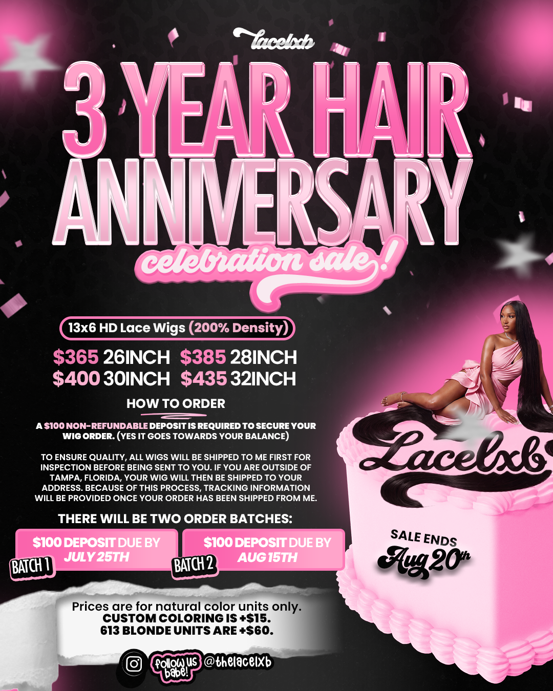 3 Year Hair Anniversary Sale💓💓🎉🎉